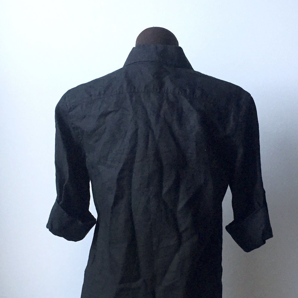 RL Classic Linen Blouse in Black + Gold - Picture 4 of 6